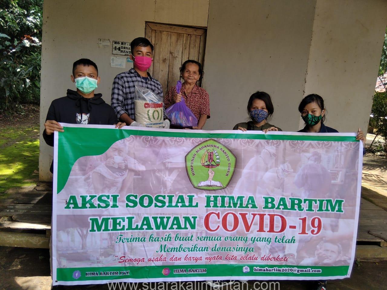 Aksi Sosial HIMA BARTIM membagikan sembako  masker dan 