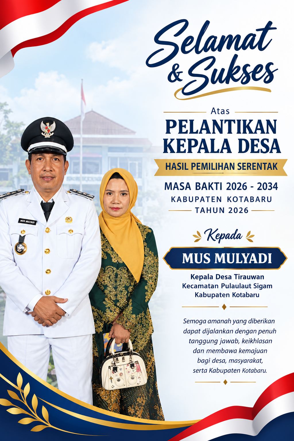 Mus Mulyadi Kepala Desa Tirauwan